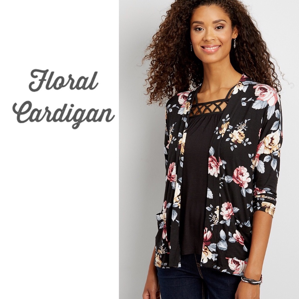 floral print cardigan with pockets